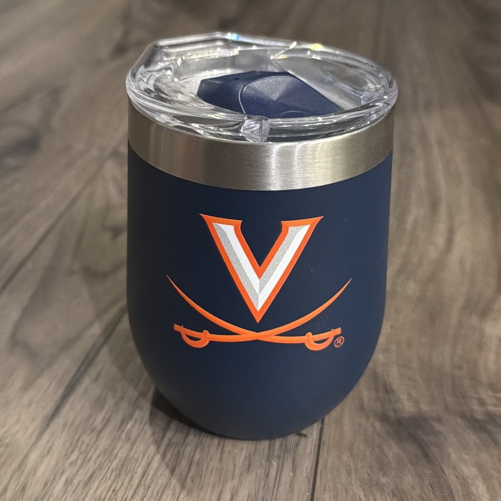 New GameTime Sidekicks UVA Cavaliers 12oz Stemless Tumbler with Lid  Navy Blue